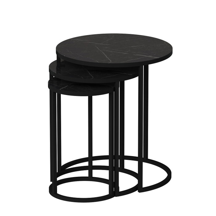 Hanah Home Gloria Juego de Mesas Nido Negro (3 Piezas) Hanah Home Gloria Juego de Mesas Nido Negro (3 Piezas)